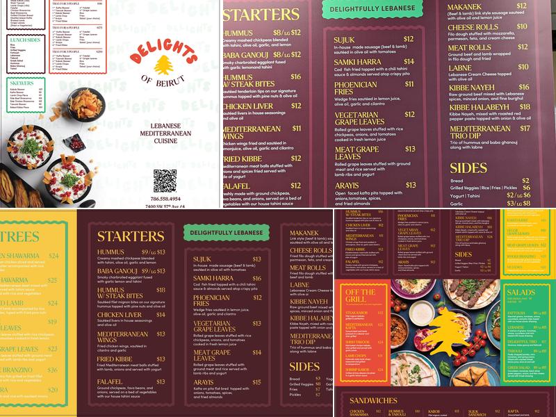 Delights of Beirut Menu