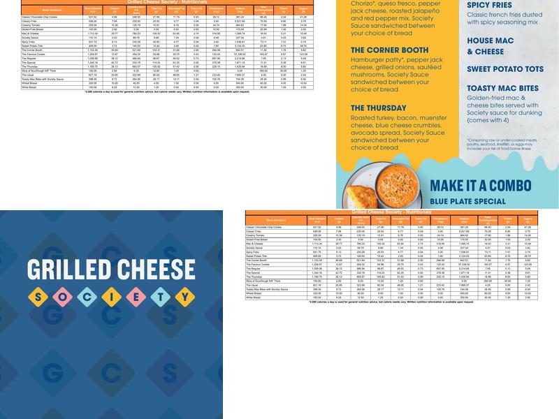 Grilled Cheese Society Menu