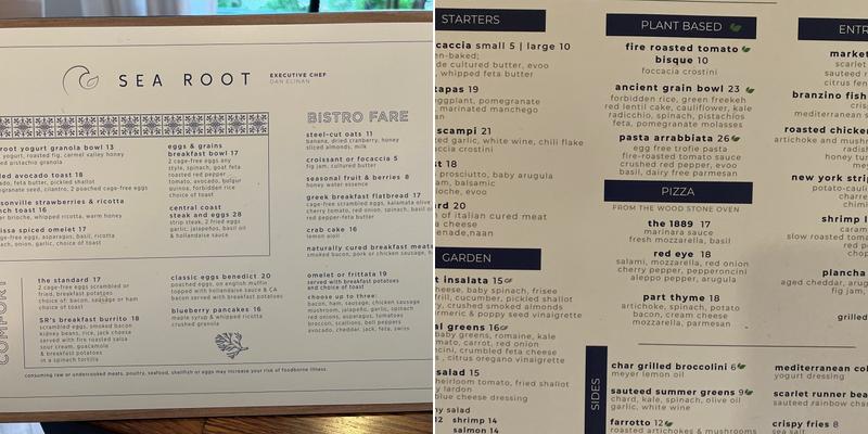 Sea Root Menu