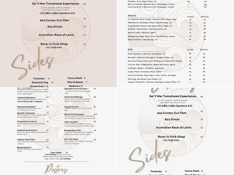 Sal Y Mar Menu