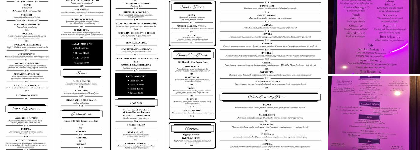 Via Sposito Colts Neck Menu