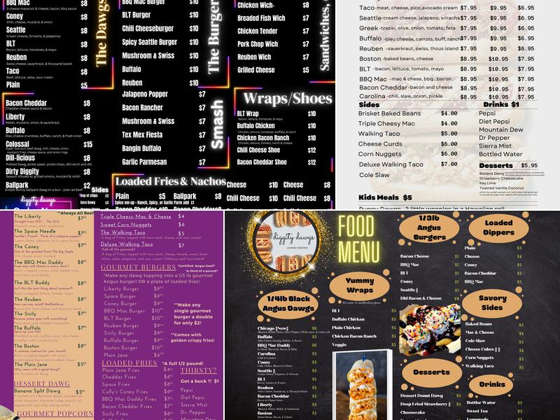Diggity Dawgs Menu