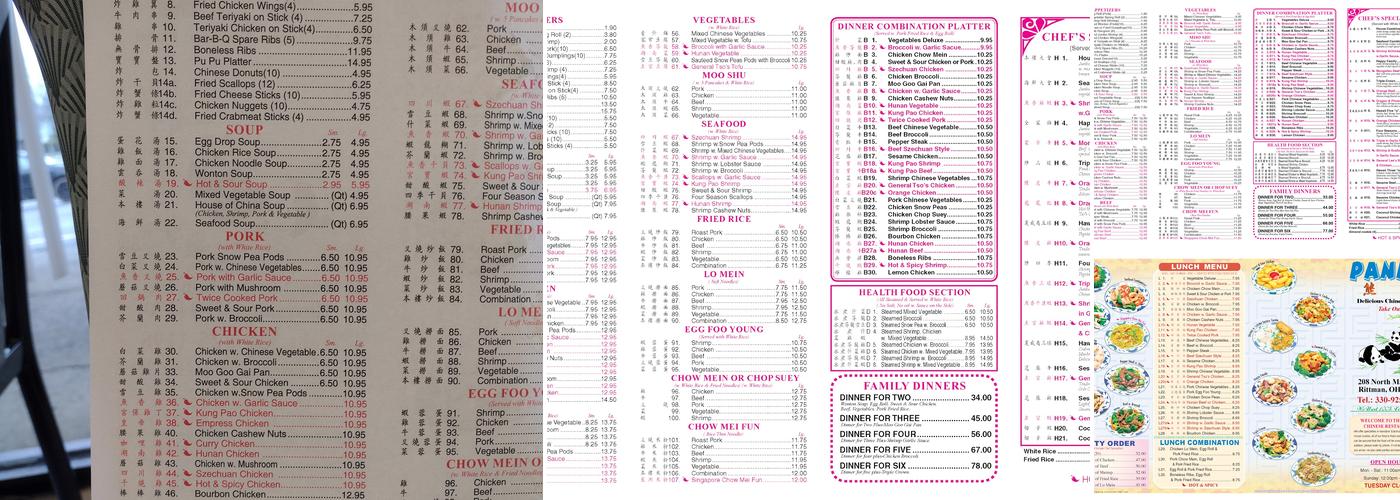 Panda Menu