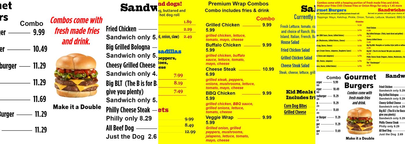 Cousin Boogy’s Menu