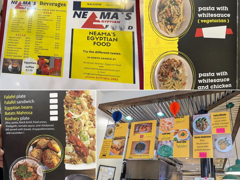Neama's Egyptian Food Menu