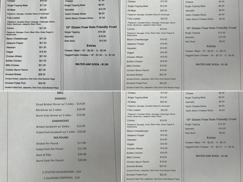 Jeda's Pizza & BBQ Menu