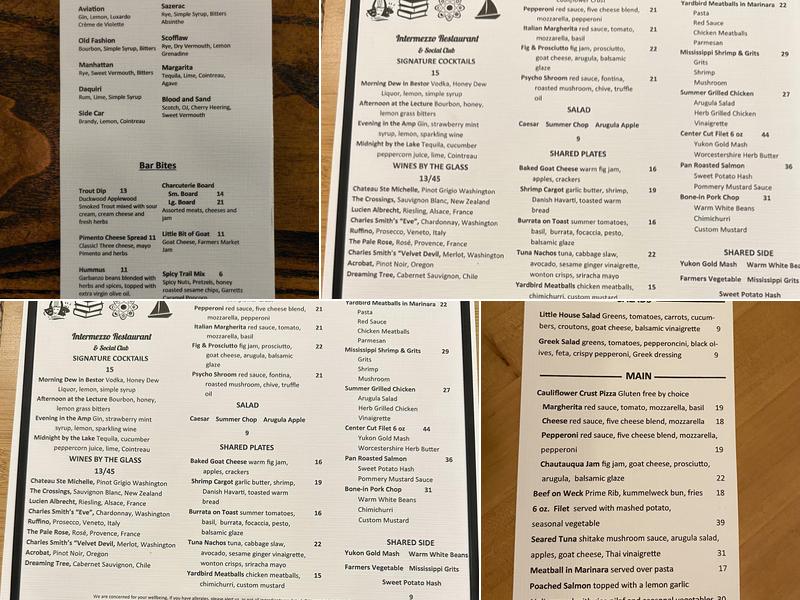 Intermezzo Restaurant Menu