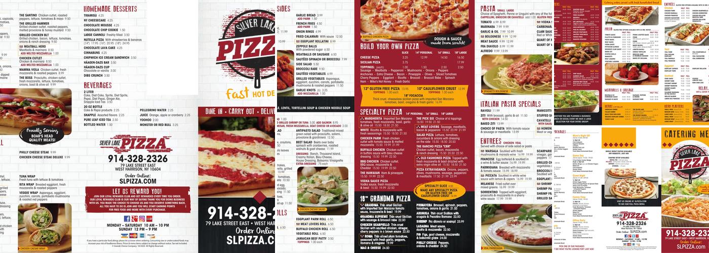 Silver Lake Pizza Menu