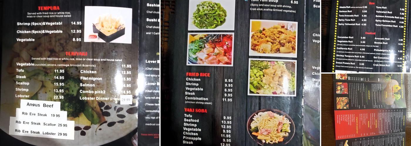 Yamato Steak House of Japan Menu