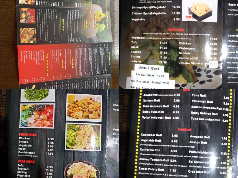 Yamato Steak House of Japan Menu