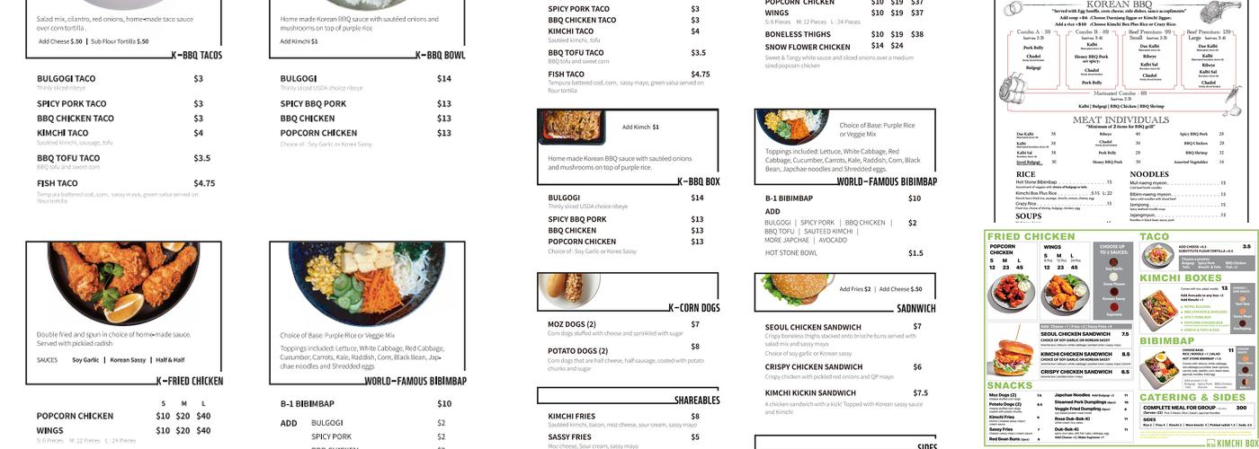 Kimchi Box Menu