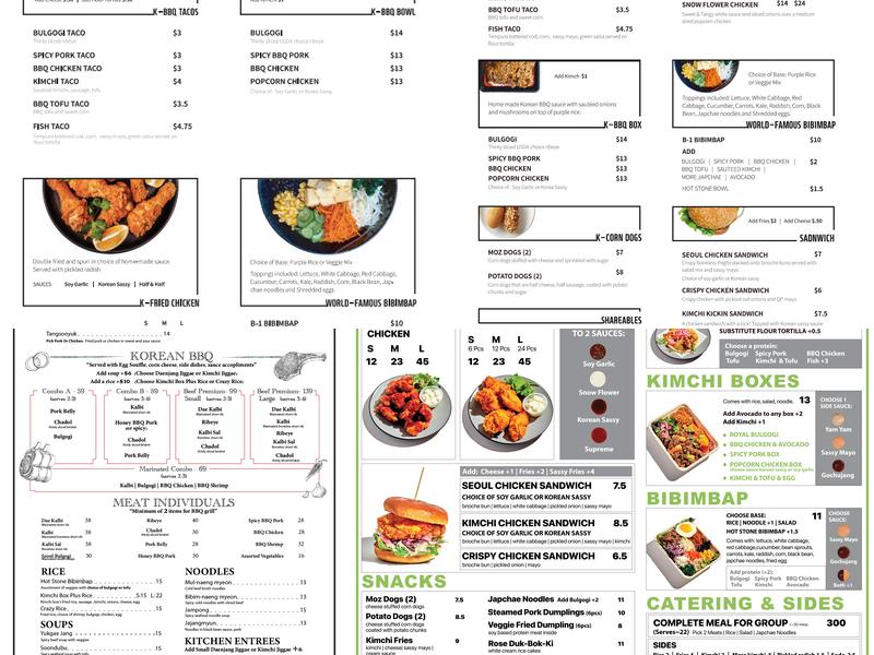 Kimchi Box Menu