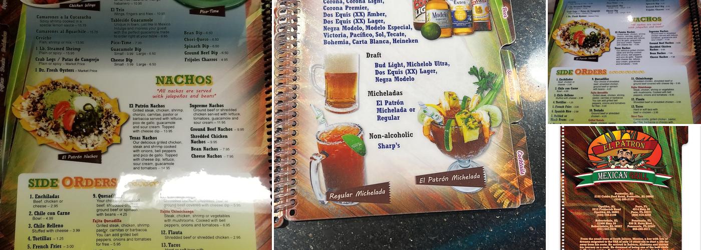 El Patron Mexican Grill and Cantina Menu