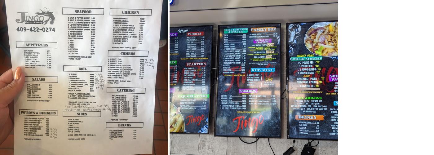 Jingo Menu