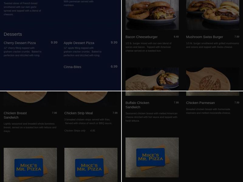 Mike's Mr. Pizza Menu