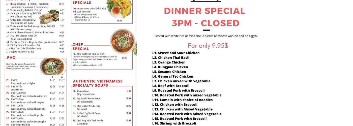 Pho 49 Menu