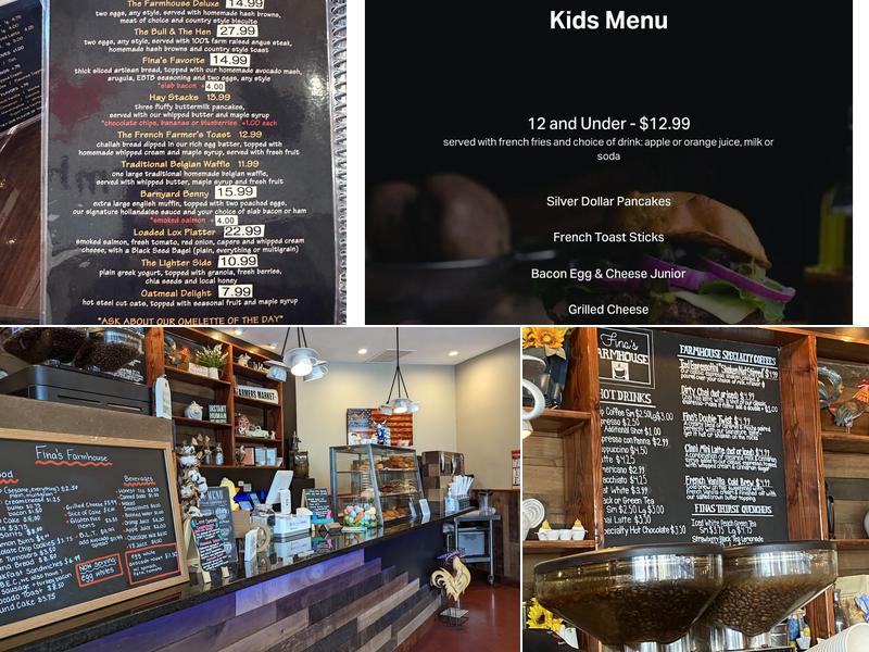 Fina's Farmhouse Menu