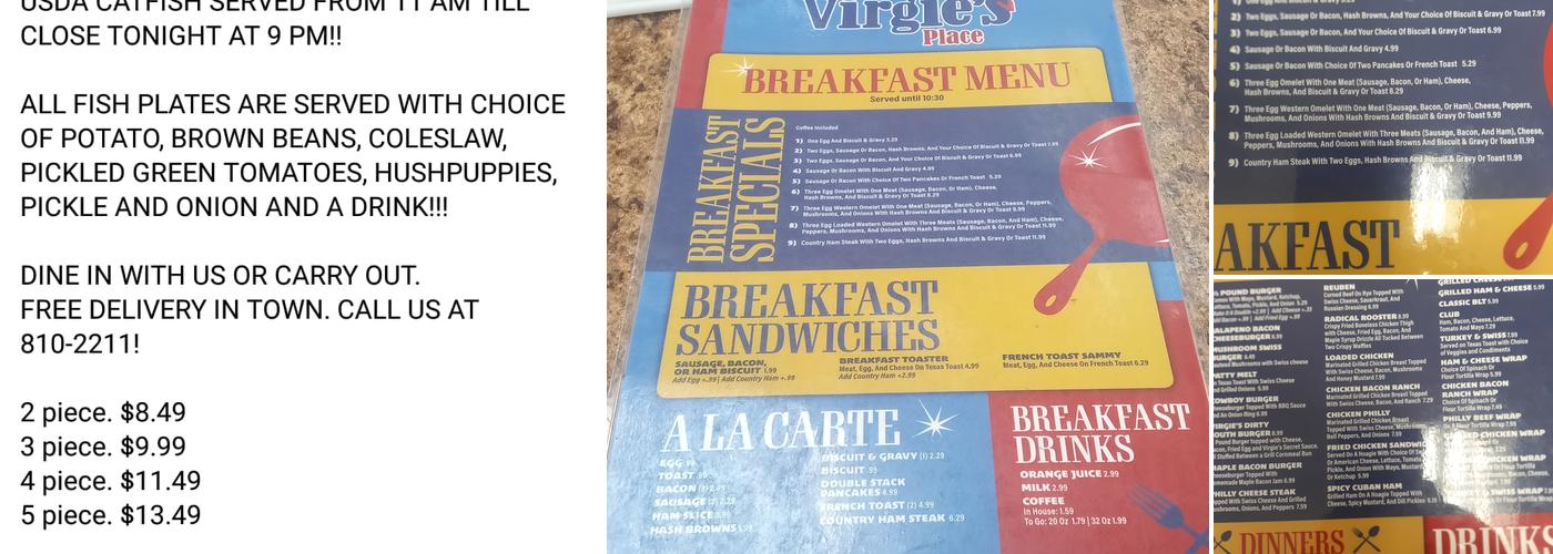 Virgie’s Place Menu