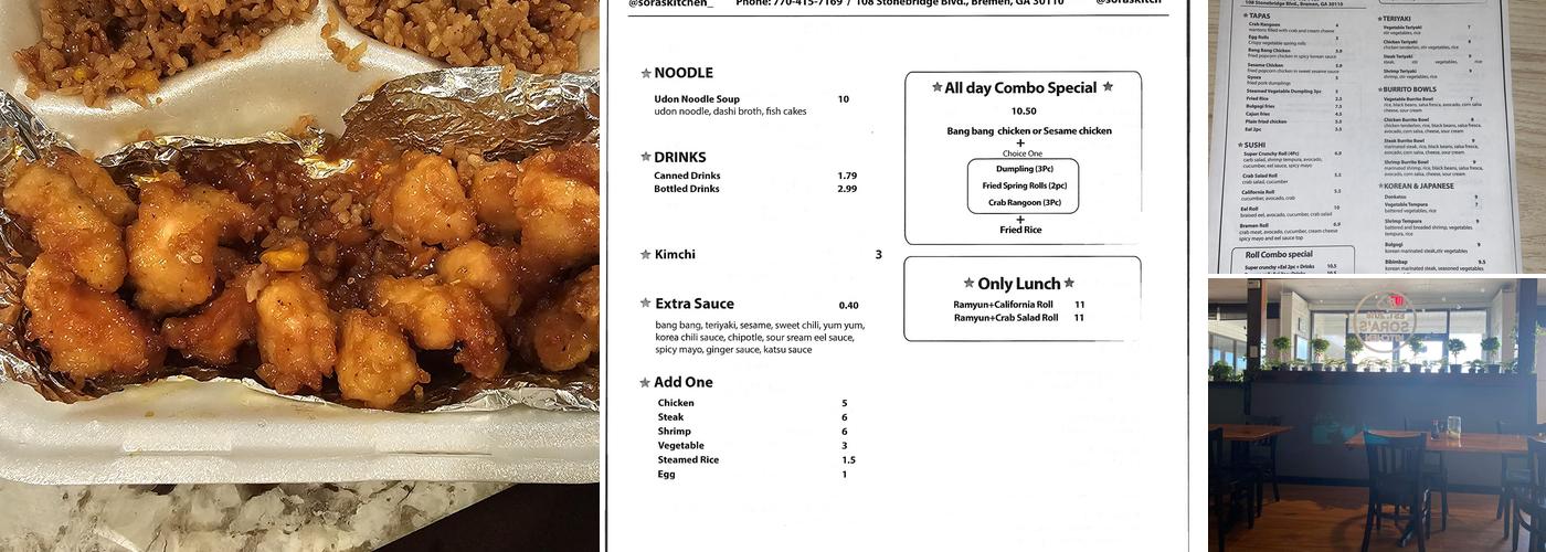 Sora’s Kitchen Menu