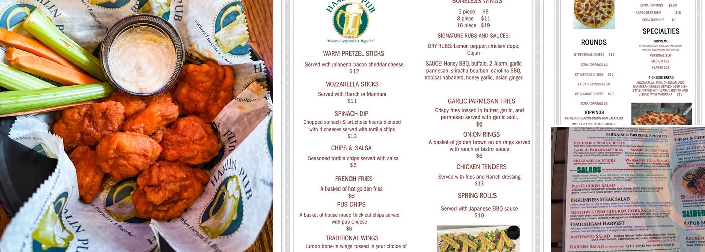 Hamlin Pub Menu