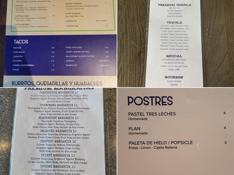 Zalate Taqueria Menu