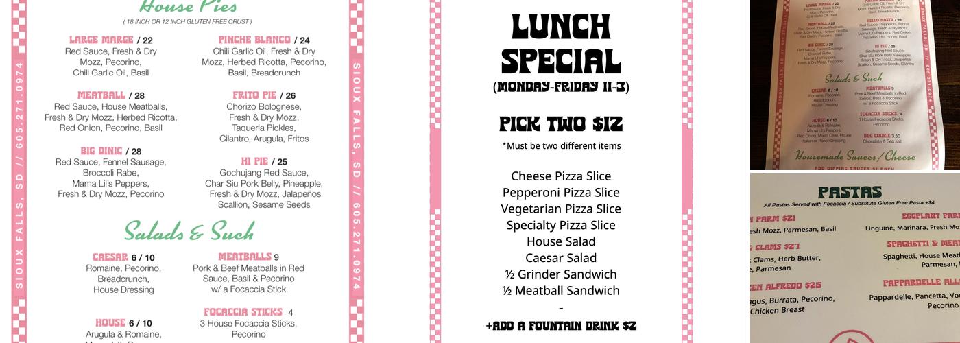 Pizza Cheeks Menu