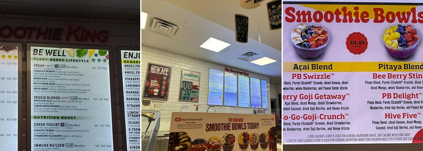Smoothie King Menu