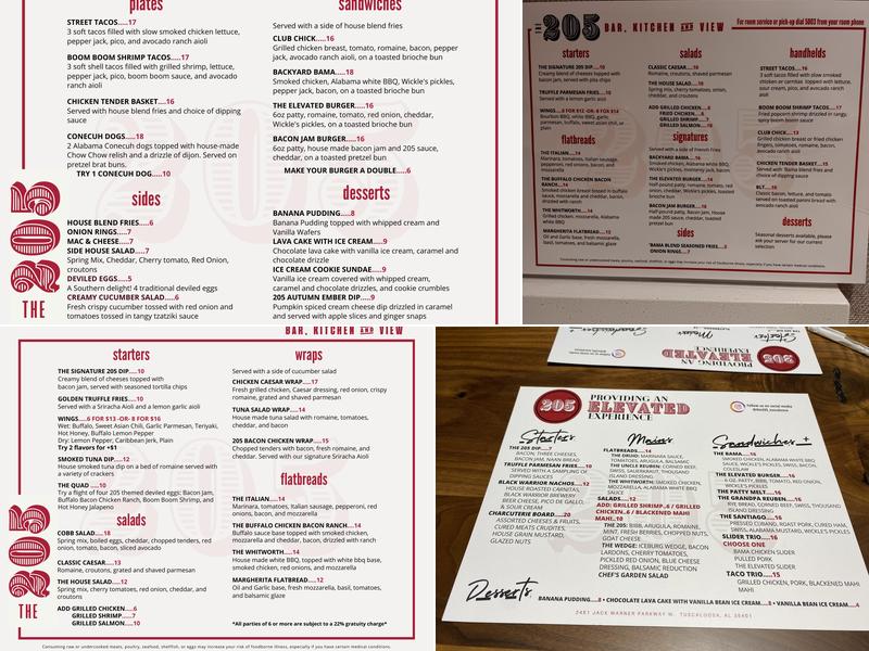The 205 Menu
