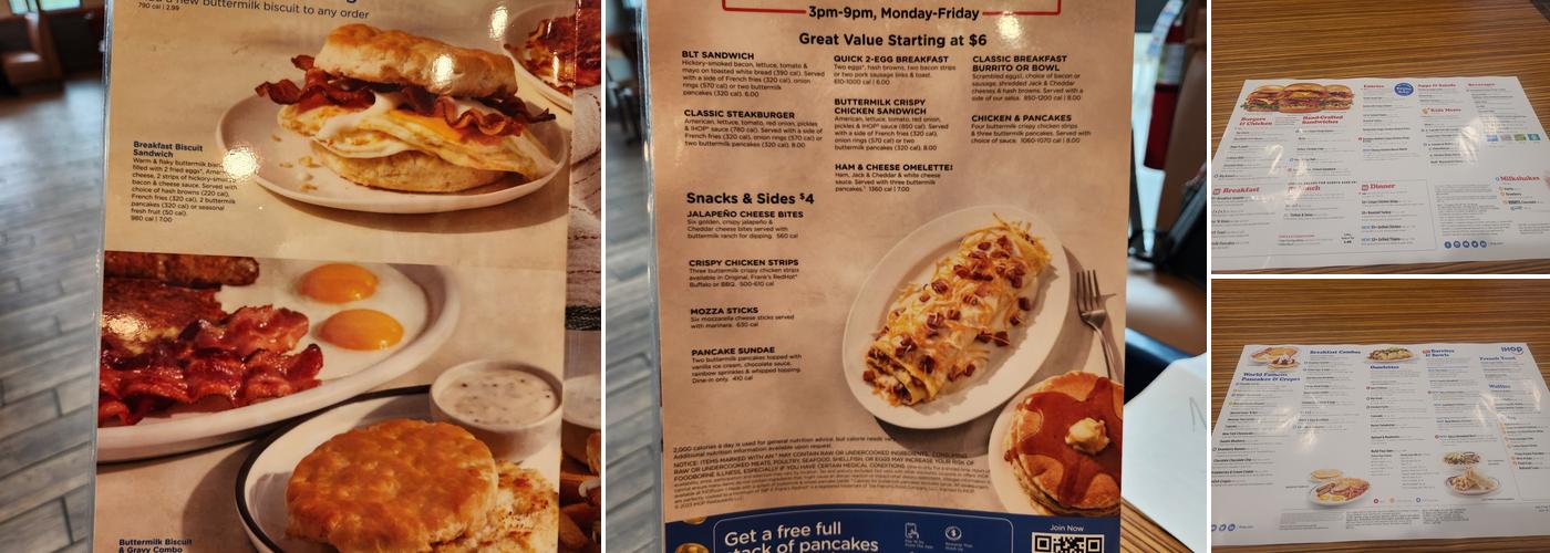 IHOP Menu