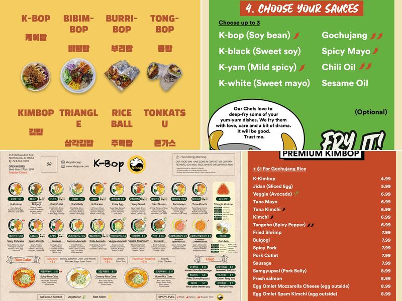 K-bop Menu