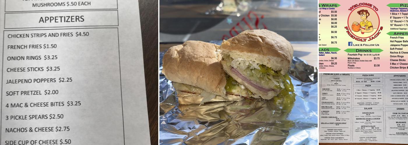 Friendly Jack's Menu