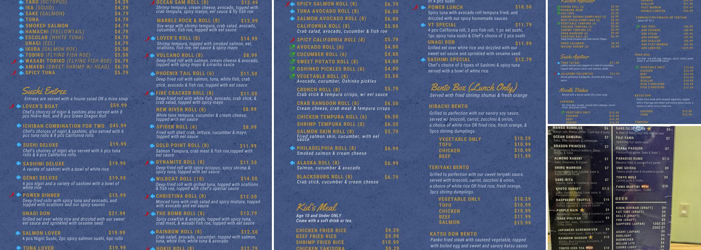 Ocean Samurai Menu