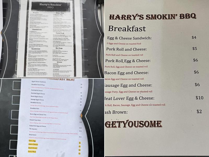 Harry's Smokin' BBQ Menu