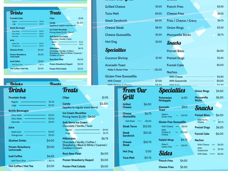Lakeside Deli's Poolside Cafe Menu
