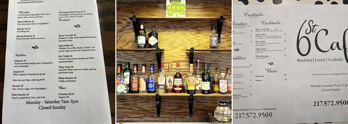 6 St. Cafe Menu