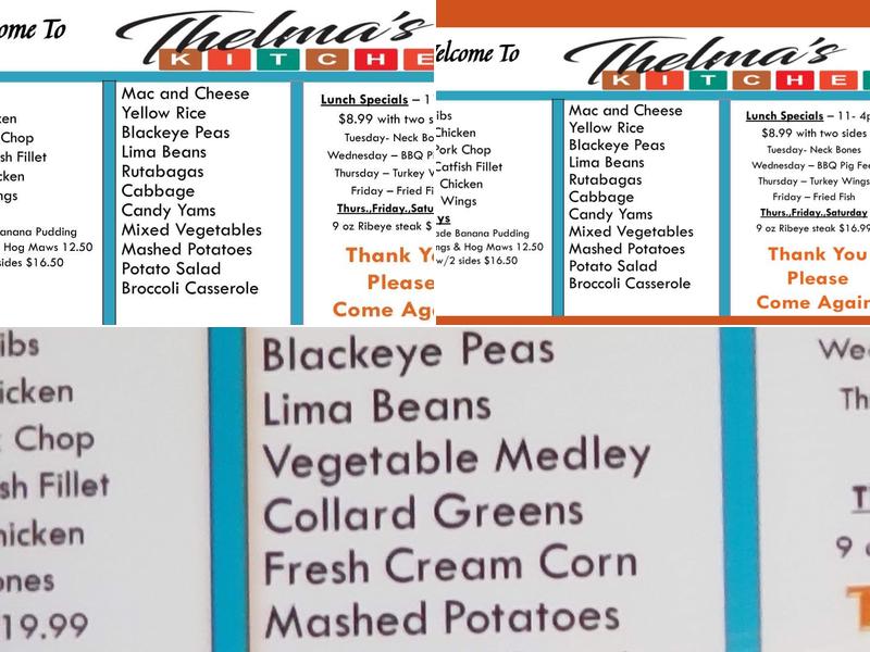 Thelma's Kitchen Columbus GA Menu