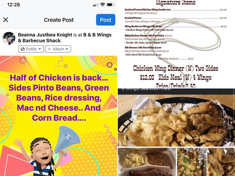 B & B Wing and Barbeque Shack Menu