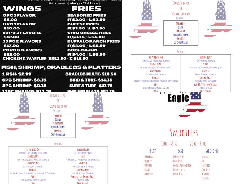 Smooth Eagle Menu