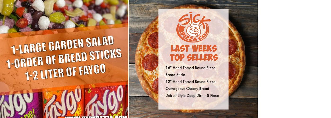 Sick Pizza Company Menu