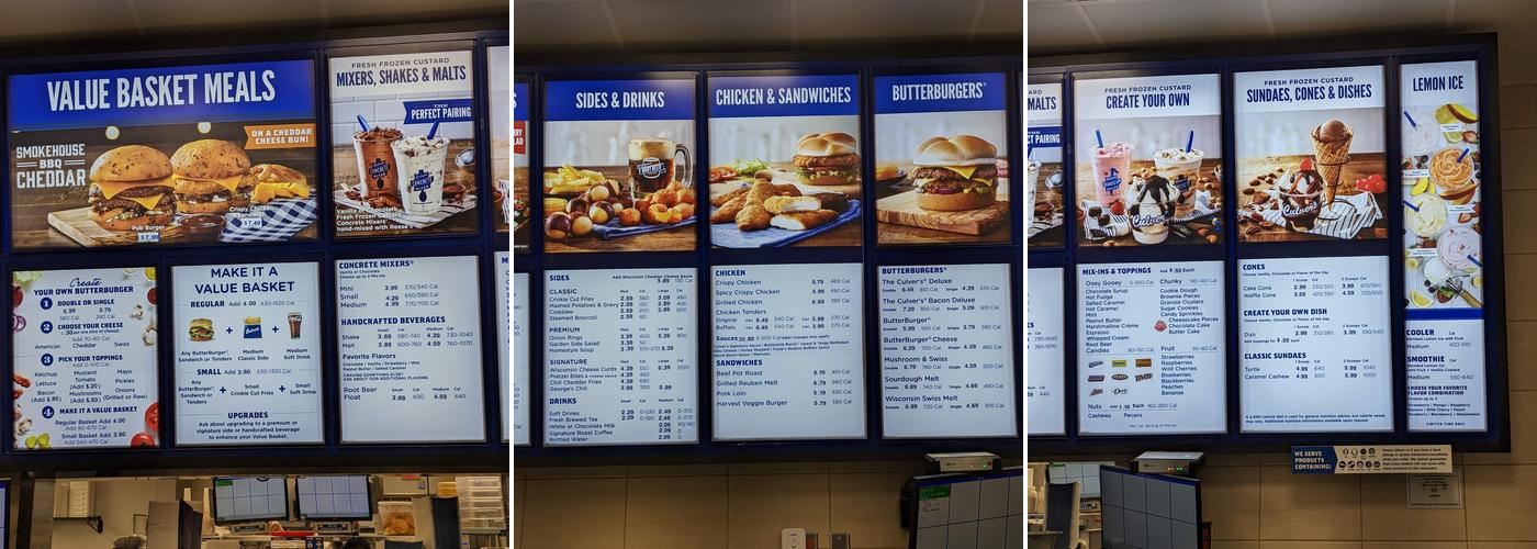 Culver’s Menu