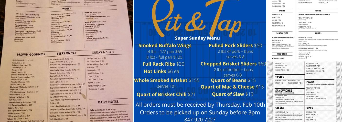Pit & Tap Menu