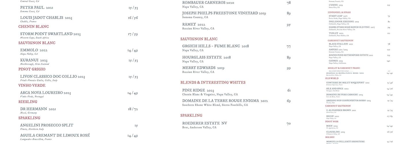 The Puddle Dock Restaurant Menu