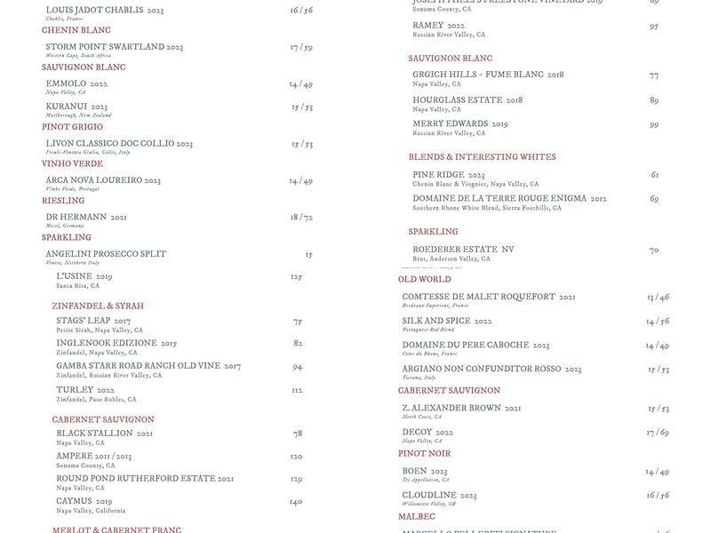 The Puddle Dock Restaurant Menu