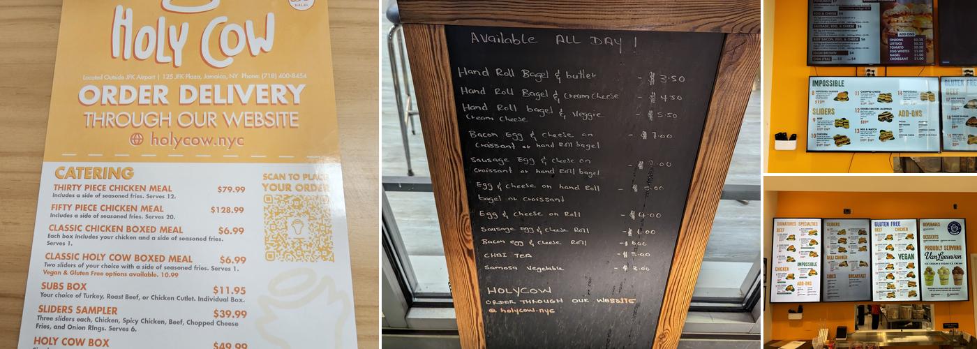 Holy Cow Burgers Menu