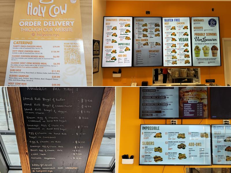 Holy Cow Burgers Menu