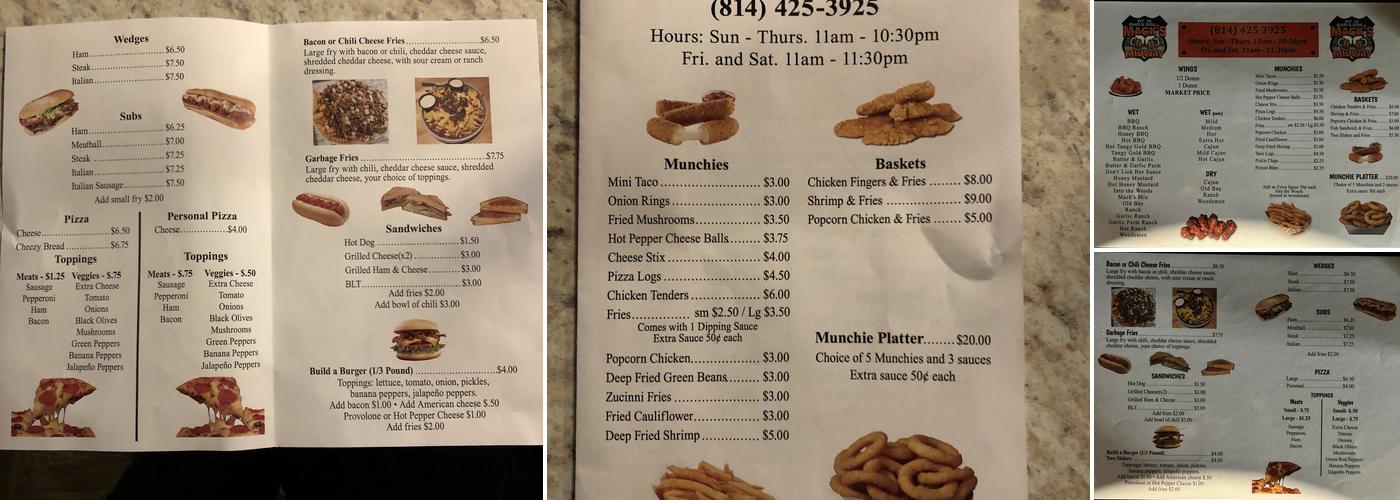Mack’s Midway Menu