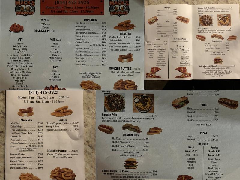 Mack’s Midway Menu