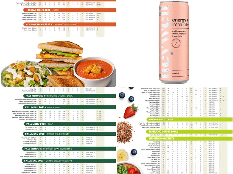 Beyond Juicery + Eatery Menu