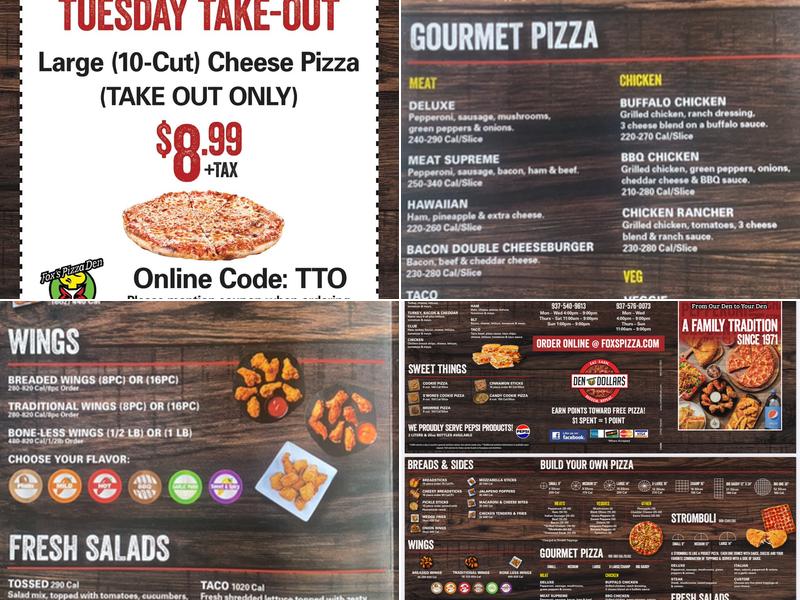 Fox’s Pizza Den Englewood Menu