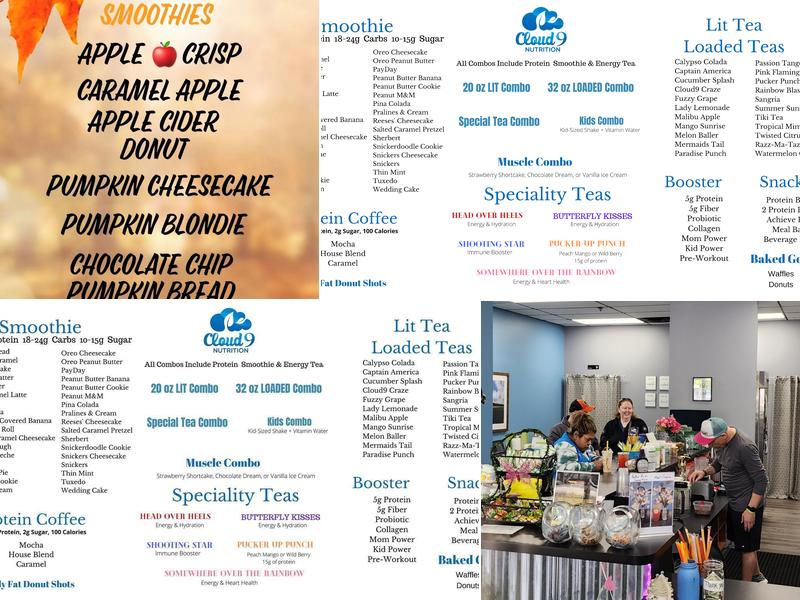 Cloud9 Nutrition Menu